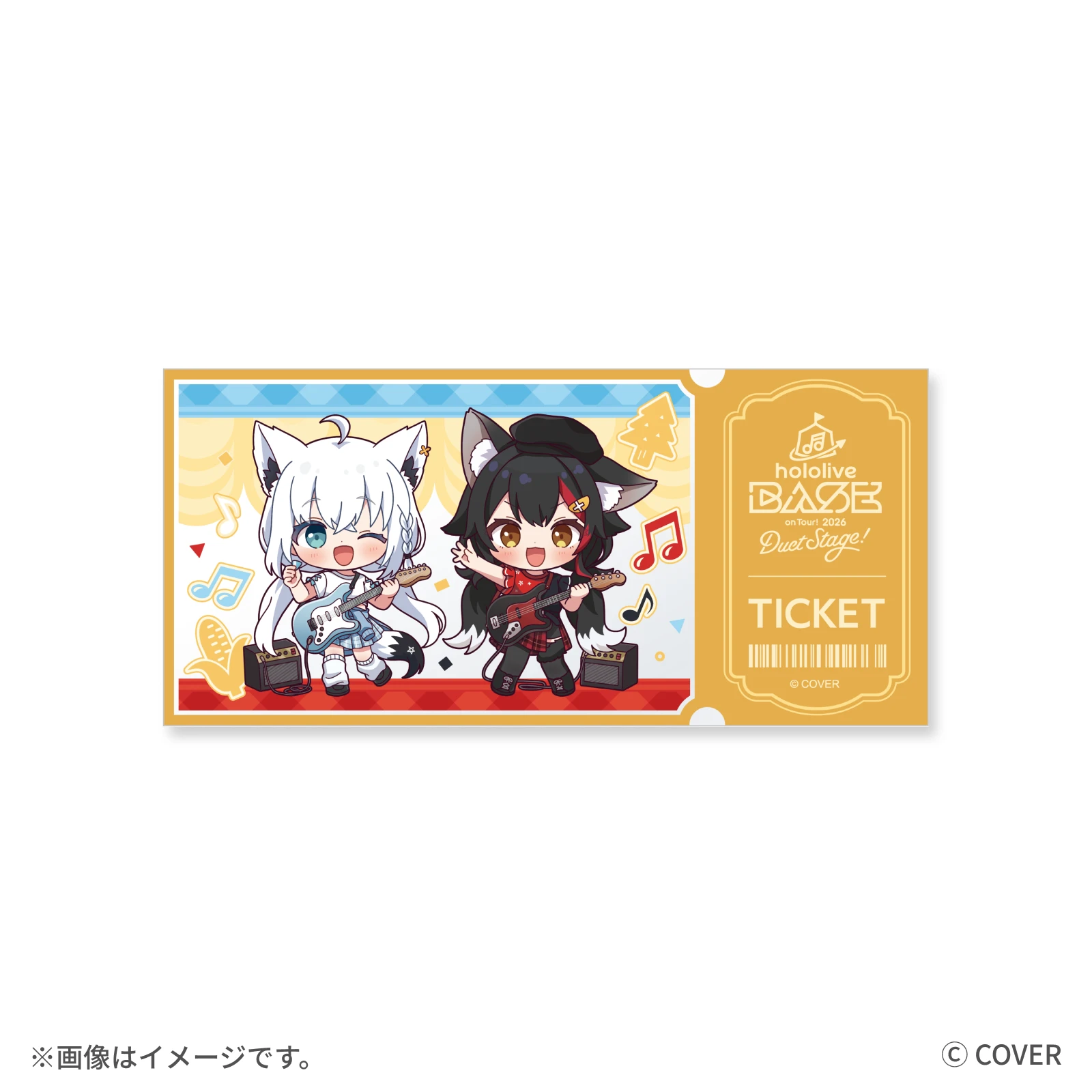 白上フブキ 大神ミオ チケット風クリアカード